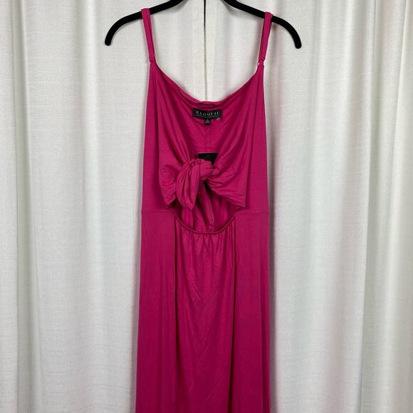 Eloquii Pink Tie Front Knit Maxi Dress Sz.24W NWT - Picture 5 of 15